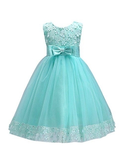 2-10T Big Little Girl Ball Gown Short Lace Flower Tulle Prom Dresses for Wedding Party Evening Dance