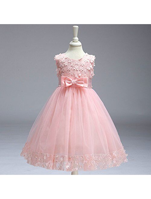 IBTOM CASTLE Big Little Girl Lace Flower Tulle Dresses Wedding Party Short  Gown : : Clothing, Shoes & Accessories