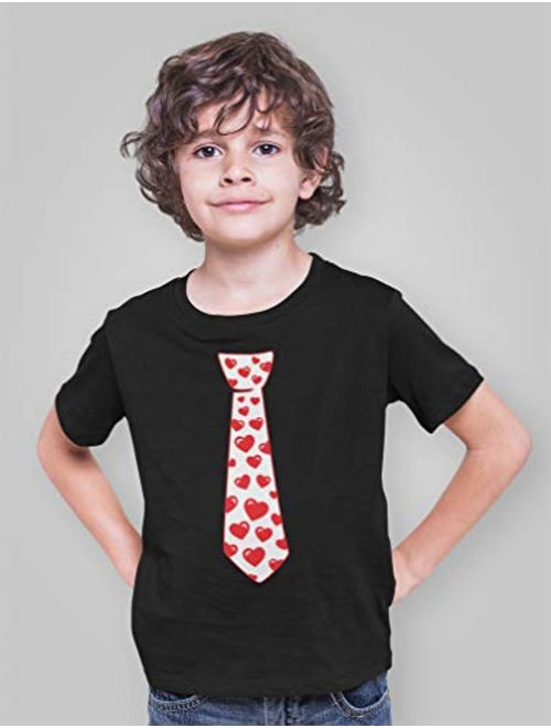 Red Hearts Tie for Valentine's Day Love Youth Kids T-Shirt