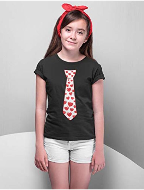 Red Hearts Tie for Valentine's Day Love Youth Kids T-Shirt