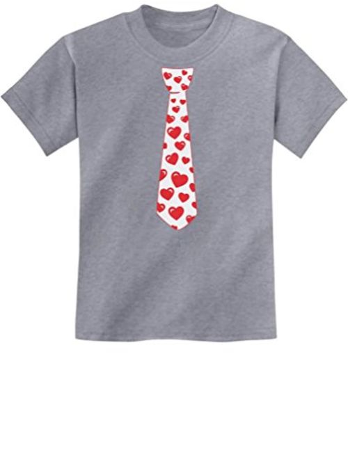 Red Hearts Tie for Valentine's Day Love Youth Kids T-Shirt