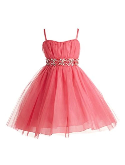 Joy Kids - 4 Colors - Girls Ruched Tulle Special Occasion Party Dress Sizes 2-20