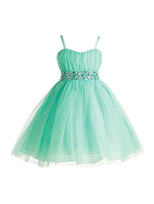 Joy Kids - 4 Colors - Girls Ruched Tulle Special Occasion Party Dress Sizes 2-20