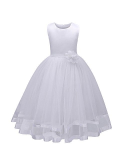 Mary ye Girls' Wedding Party Tulle Ruffle Dress Girl Pageant Tutu Dress