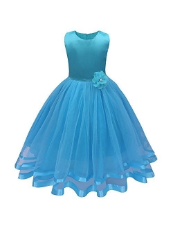 Mary ye Girls' Wedding Party Tulle Ruffle Dress Girl Pageant Tutu Dress