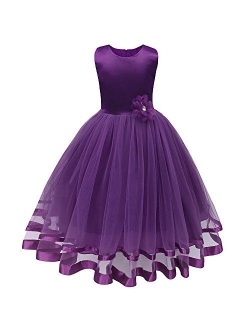 Mary ye Girls' Wedding Party Tulle Ruffle Dress Girl Pageant Tutu Dress