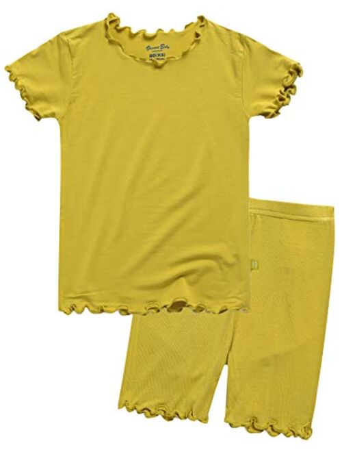 VAENAIT BABY 12M-8 Toddler Kids Girls Boys Solid Short Soft Shirring Viscos Cool Warm Fabric Outfits Outwear 2pcs Set