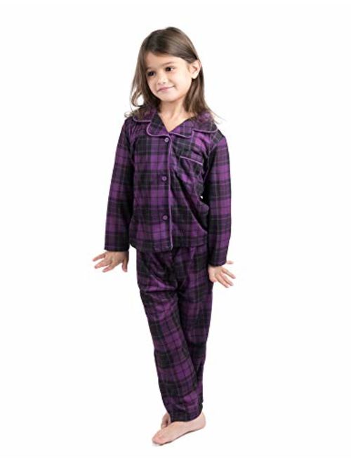 Leveret Kids Button Down Pajamas Boys & Girls 2 Piece Christmas Pajama Set (Size 2-14 Years)