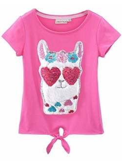 HH Family Flip Sequin Unicorn Shirt Tee for Girls 3-12 Years