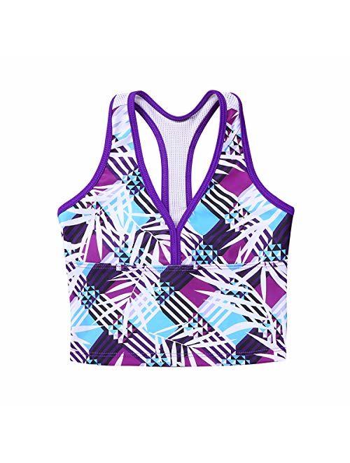 iEFiEL Big Girls Peace Signs Heart Print 2Pcs Tankini Swimwear Bathing Suit