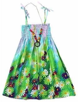 SANGTREE Girls' Floral Dress with Necklace, 18 Month - 13 Years