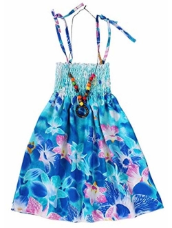 SANGTREE Girls' Floral Dress with Necklace, 18 Month - 13 Years