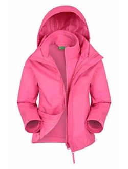 Mountain Warehouse Fell Kids 3 in 1 Jacket - Packaway Hood, Triclimate Jacket