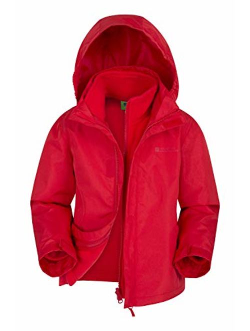 Mountain Warehouse Fell Kids 3 in 1 Jacket - Packaway Hood, Triclimate Jacket