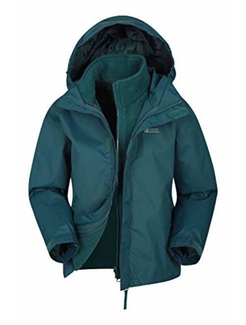 Mountain Warehouse Fell Kids 3 in 1 Jacket - Packaway Hood, Triclimate Jacket