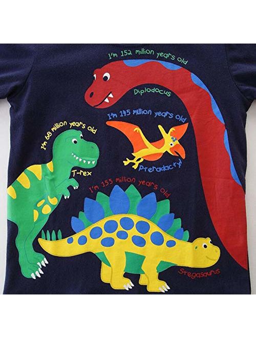 Mengmeng Cartoon Crocodiles Elephants Tee 100% Cotton Baby Boy Long Sleeve T-Shirt