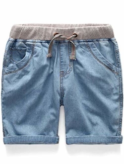 Mallimoda Boys Denim Jeans Washed Pull-On Shorts