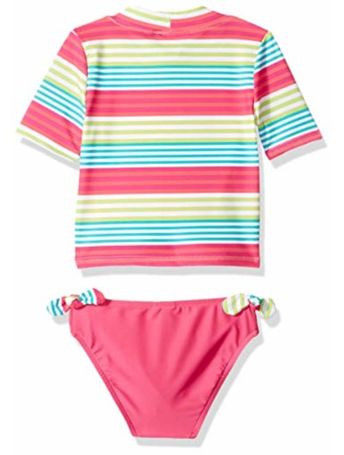 KIKO & MAX Girls' Swimsuit Set with Short Sleeve Rashguard Swim Shirt