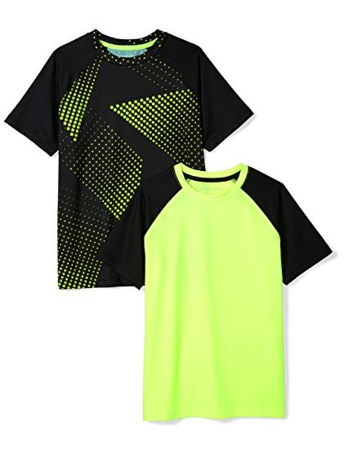 Amazon Essentials Boys 2-Pack Short-Sleeve Raglan Active Tee