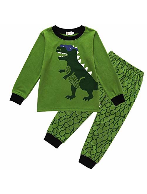 EULLA Tecrok Toddler Boys Elephant Pajama Set 2-Piece Little Kids Cartoon Cotton Sleepwear