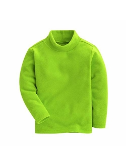 Mud Kingdom Kids Fleece Shirts High Collar Soft Tops Unisex