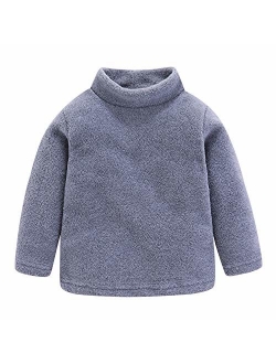 Mud Kingdom Kids Fleece Shirts High Collar Soft Tops Unisex