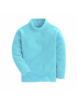 Mud Kingdom Kids Fleece Shirts High Collar Soft Tops Unisex