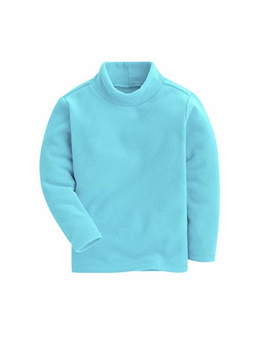 Mud Kingdom Kids Fleece Shirts High Collar Soft Tops Unisex