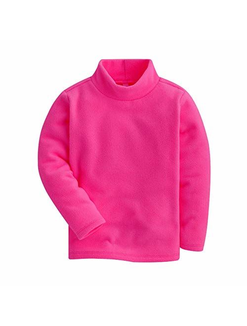 Mud Kingdom Kids Fleece Shirts High Collar Soft Tops Unisex