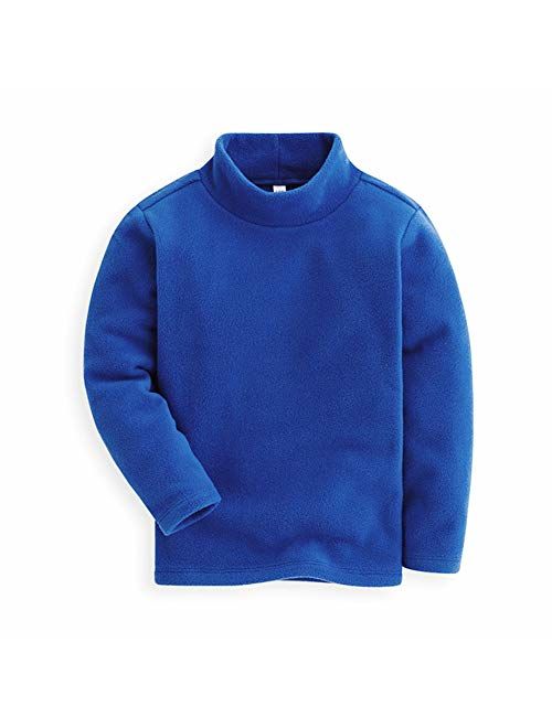 Mud Kingdom Kids Fleece Shirts High Collar Soft Tops Unisex