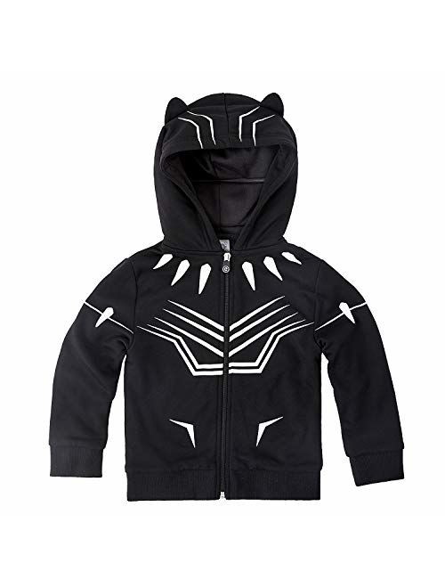 Cubcoats Black Panther - 2-in-1 Transforming Hoodie and Soft Plushie - Black with White Accents