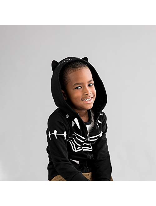 Cubcoats Black Panther - 2-in-1 Transforming Hoodie and Soft Plushie - Black with White Accents