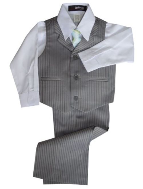 Gino Giovanni Pinstripe Boys Formal Dresswear Vest Set