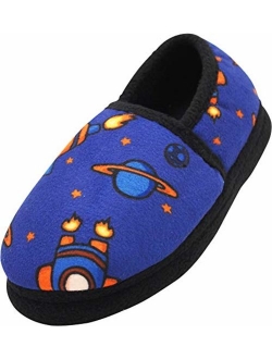 NORTY - Toddler Little Kid Big Kid Boys Fleece Memory Foam Slip On Indoor Slippers