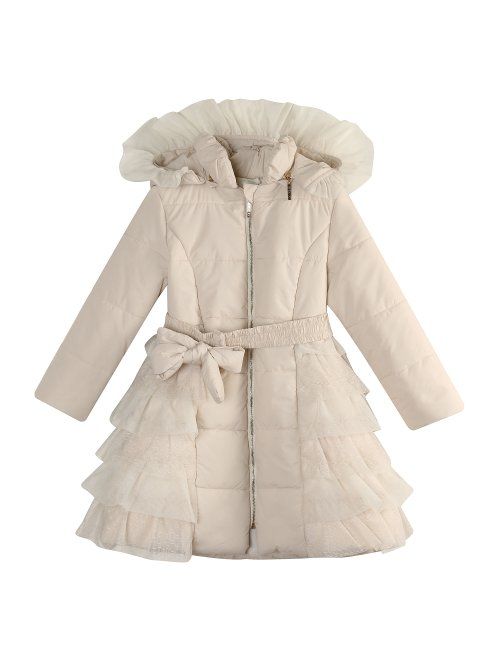 Richie House Girls' Padding Jacket with Ruffled Mesh RH1395 Size 3-14Y