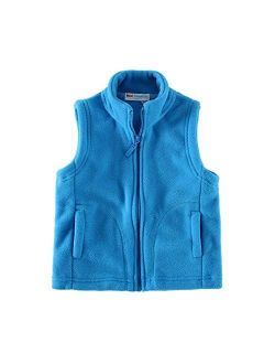 Kids' Fleece Vests Zipper Solid