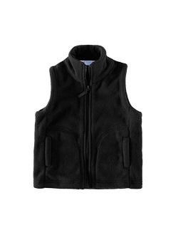 Kids' Fleece Vests Zipper Solid