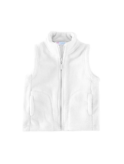 Kids' Fleece Vests Zipper Solid