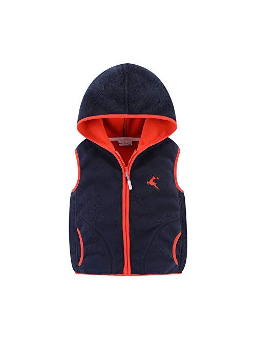 LittleSpring Kids' Fleece Vests Zipper Solid