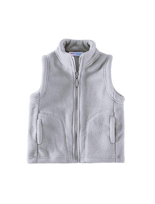 LittleSpring Kids' Fleece Vests Zipper Solid