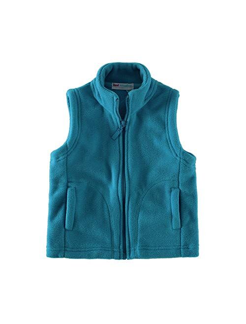 LittleSpring Kids' Fleece Vests Zipper Solid