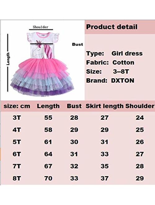 DXTON Toddler Girl Summer Short Sleeve Tutu Party Wedding Birthday Dresses