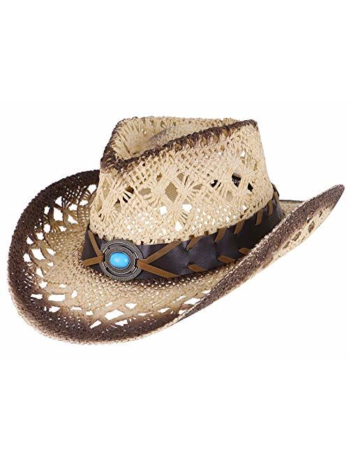 Simplicity Kid's Costume Party Cowboy Straw Hat with Decorated Headband