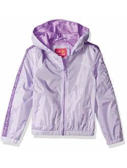 Pink Platinum Girls' Printed Windbreaker Jacket with Mesh Lining