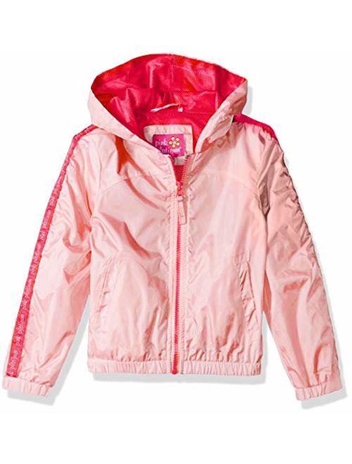 Pink Platinum Girls' Printed Windbreaker Jacket with Mesh Lining