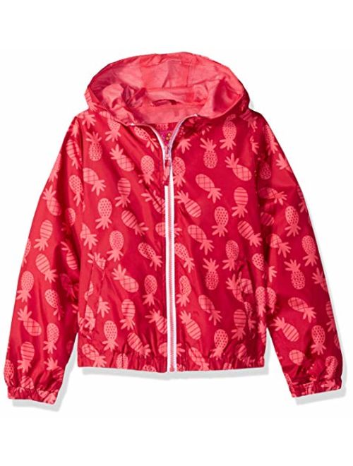 Pink Platinum Girls' Printed Windbreaker Jacket with Mesh Lining