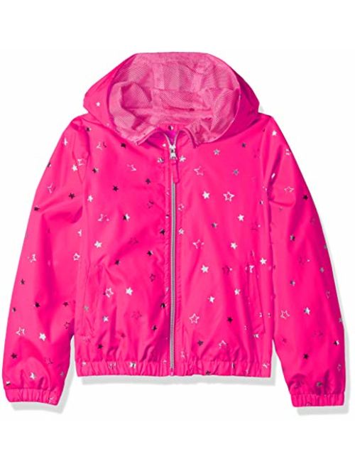 Pink Platinum Girls' Printed Windbreaker Jacket with Mesh Lining