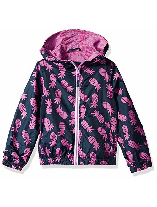 Pink Platinum Girls' Printed Windbreaker Jacket with Mesh Lining