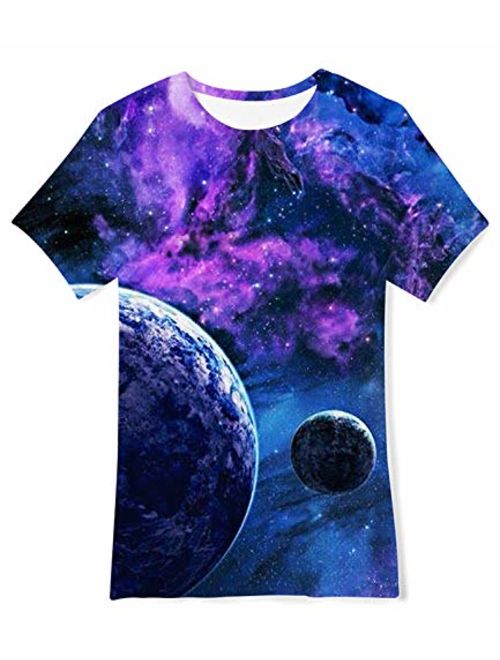 Little Big Boys Girls Graphic Tees Funny 3D Printed Short Sleeve Youth T Shirts Top 6T-16T