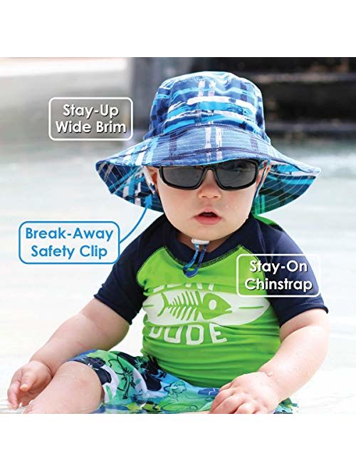 JAN & JUL Kids' GRO-with-Me Quick-Dry Sun-Hat for Boys with 50+UPF Protection, Packable